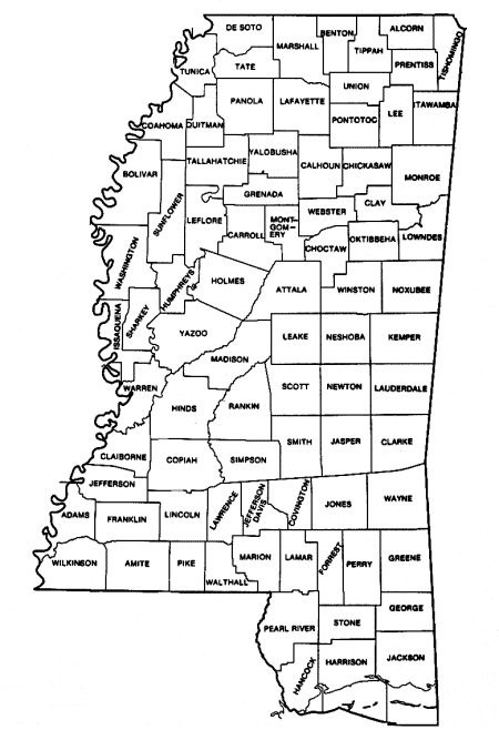 State of Mississippi By County image