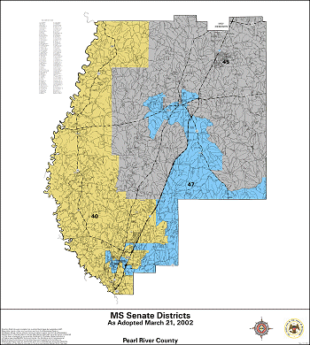 Pearl River County Map Msjrc - Mississippi Senate District - Pearl River County